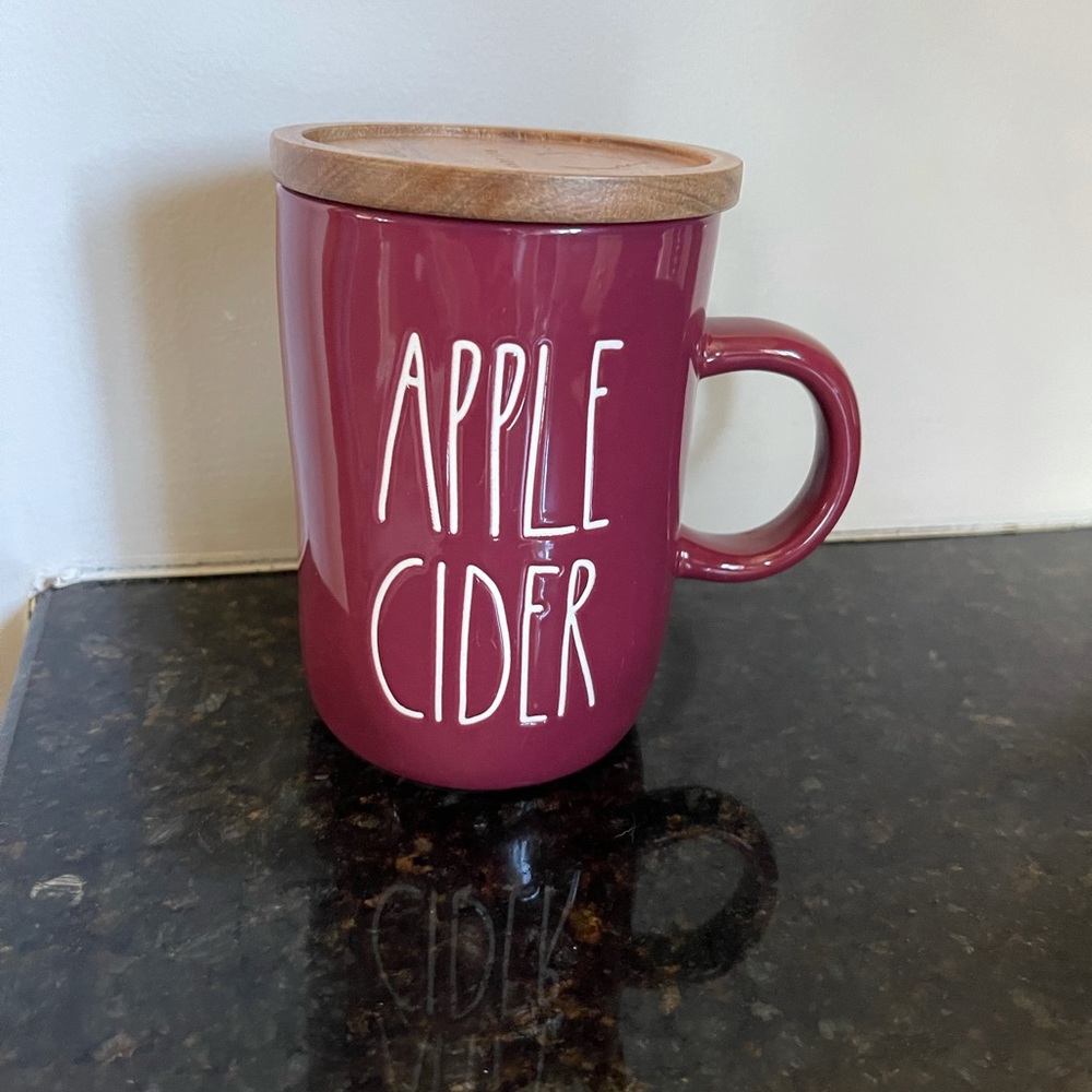 Rae Dunn - APPLE CIDER - mug with wood topper